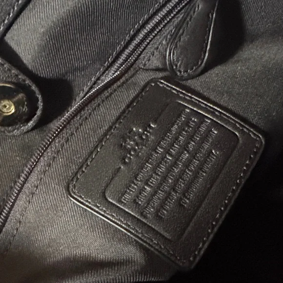 Coach Tan and Black Signature Crosby Carryall Satchel Purse Bag - Picture 14 of 15